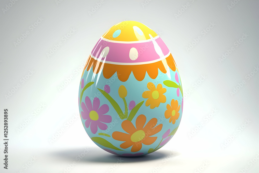 3D Render of Cartoon Shaped Easter Egg for High-Resolution Display 3D Render of Cartoon Shaped Easter Egg for High-Resolution Display