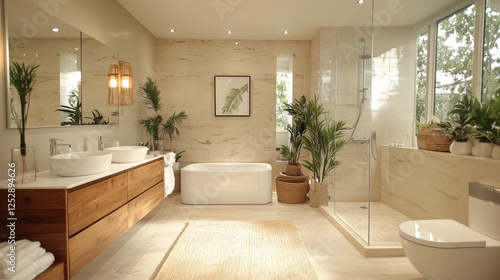 Showcasing modern bathroom design a touch of luxury and serenity