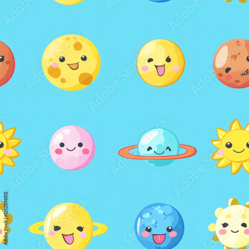 Colourful planet emoji collection background
