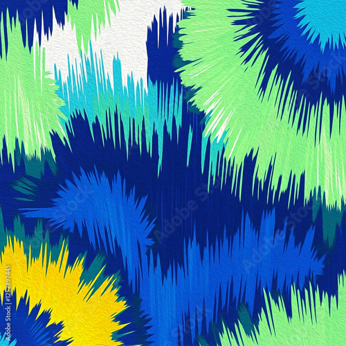 Wallpaper Mural Abstract background in Ikat technique . Printable pattern for wall decorations. Torontodigital.ca