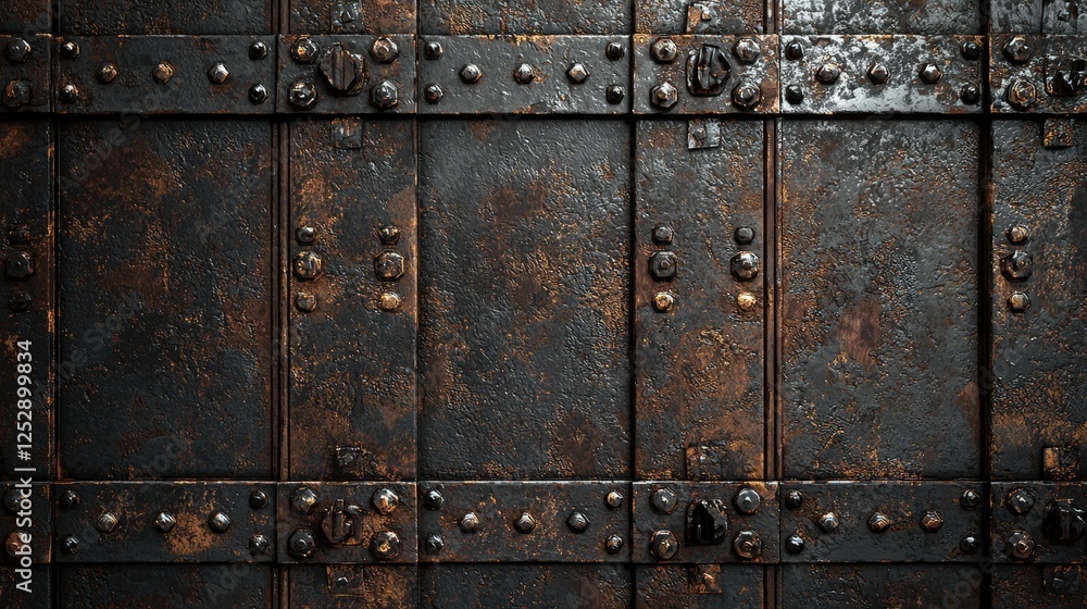 Fototapeta premium Old rusty metal sheet texture map pattern background