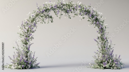 Wallpaper Mural Elegant Floral Arch with White and Purple Flowers for Celebrations Torontodigital.ca