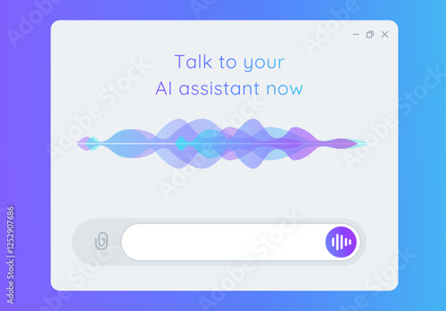 AI Virtual Assistant Speech to text with waveform User Interface speak chat with AI virtual assistant bot artificial intelligence having conversation smart Voice Assistant