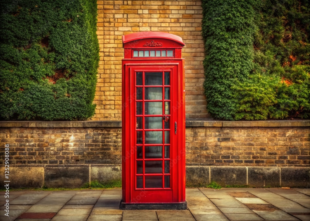 Obraz premium Classic Red Telephone Booth, UK - Minimalist Photography