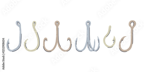 Empty Fish Hook Cartoon Set