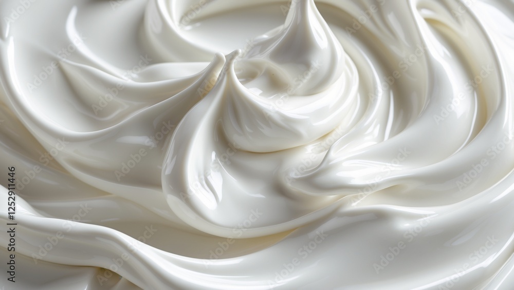 A smooth and creamy close-up of white texture, resembling soft whipped cream or yogurt A smooth and creamy close-up of white texture, resembling soft whipped cream or yogurt