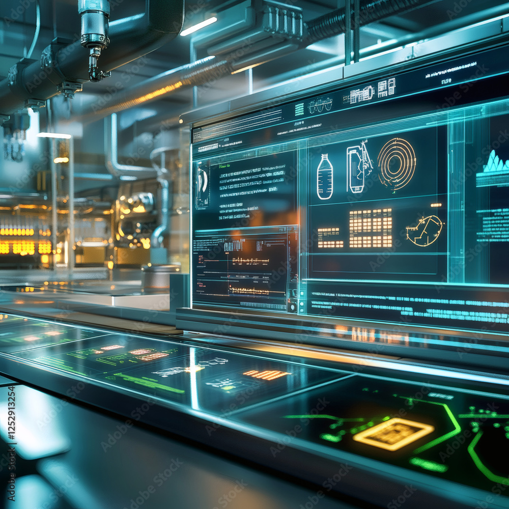 Obraz premium Digital control room interface display