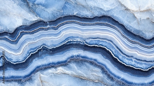 Wallpaper Mural A smooth blue marble texture with deep, swirling veins of light blue and white Torontodigital.ca