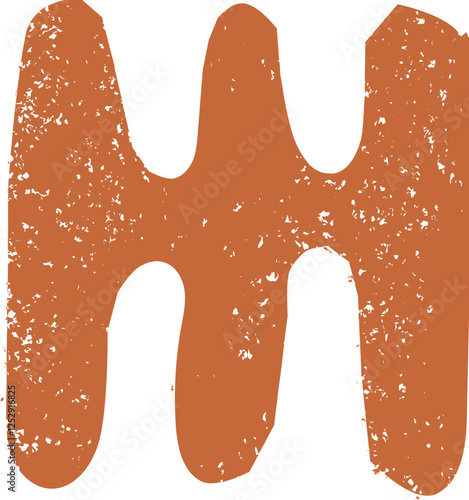 Abstract brown hand-drawn tribal symbol. African, Aztec pattern element in grunge doodle style. Ancient ethnic traditional symbol and ornate sign.