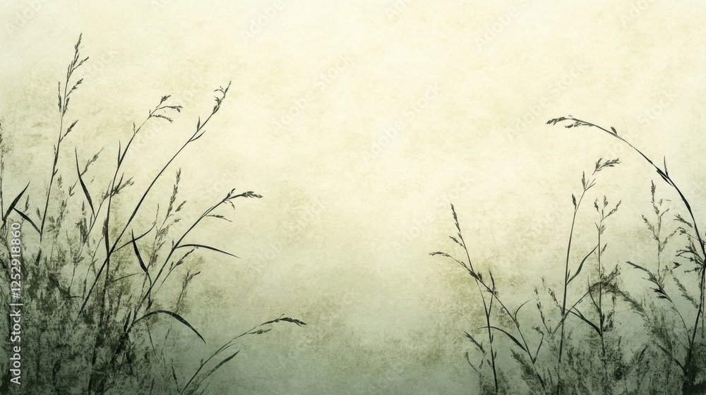 Fototapeta premium A soft meadow-inspired gradient blending warm sage green and muted olive