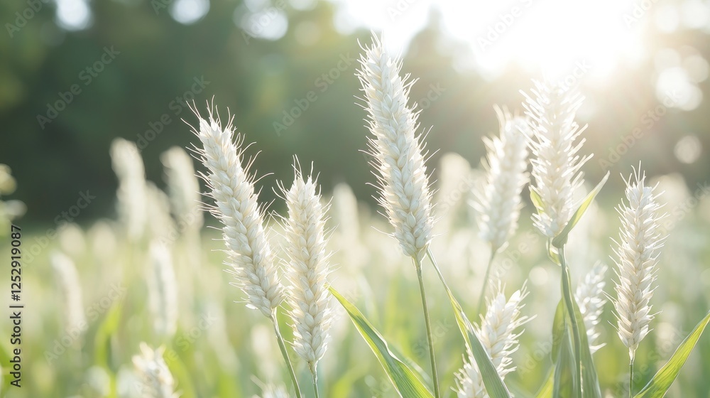 Sunlit wheat field, summer day, nature background, idyllic scene Sunlit wheat field, summer day, nature background, idyllic scene