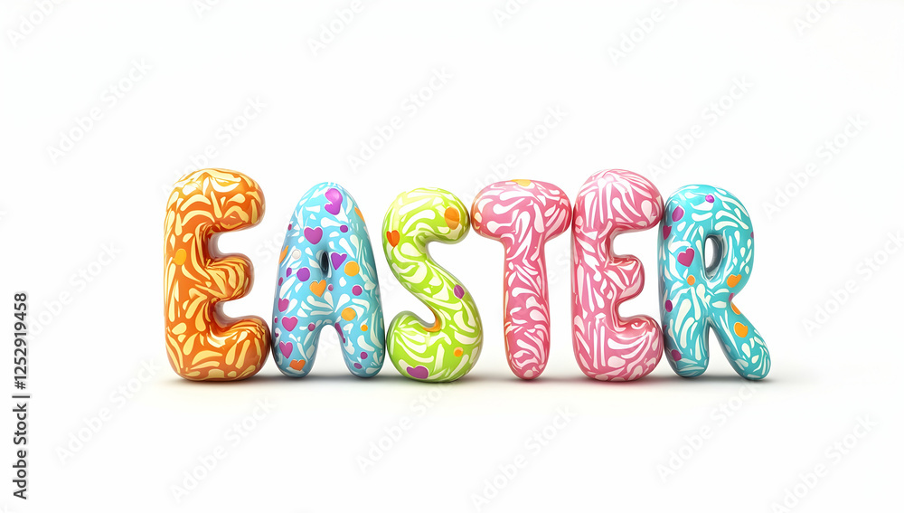 Vibrant Easter banner design with colorful text Vibrant Easter banner design with colorful text