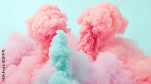 A subtle pastel cloud-like background blending sky blue, peach, and lilac hues