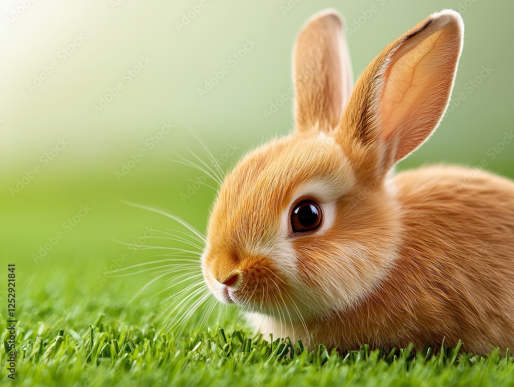 Cute bunny sitting on green grass. Cute bunny sitting on green grass.