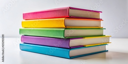 Wallpaper Mural Colorful Stacked Hardcover Books on White Background - Fashion Photography Torontodigital.ca