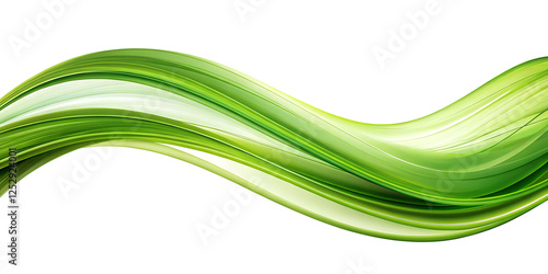 abstract green curve wave cut out