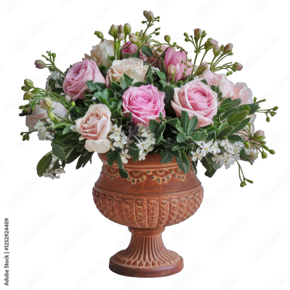 Elegant Rustic Flower Arrangement in Ornate Vase Elegant Rustic Flower Arrangement in Ornate Vase