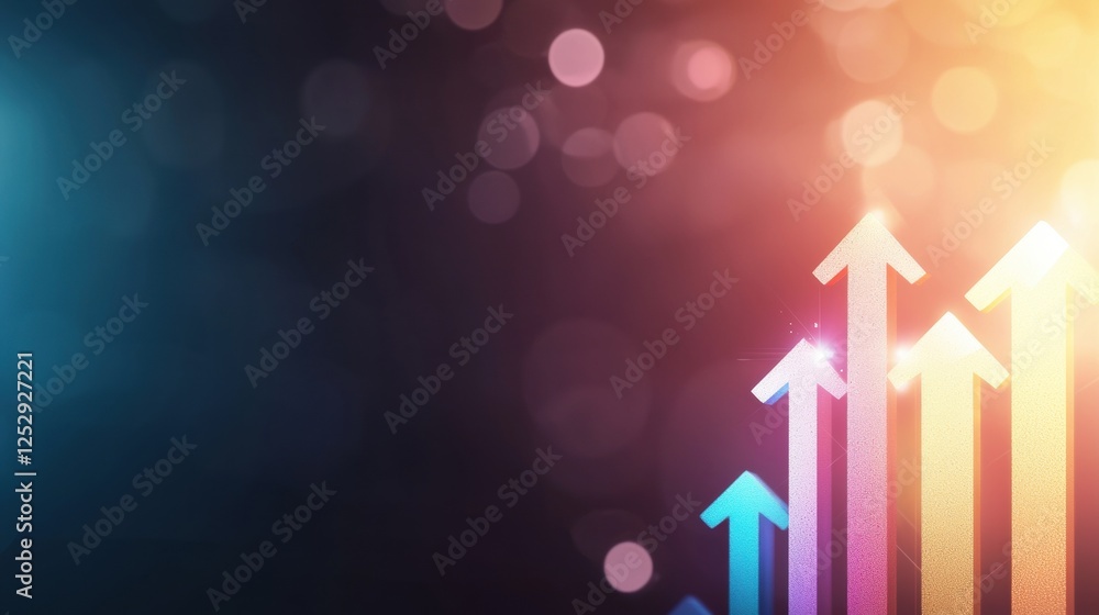 financial chart background Financial data visualization with colorful bar charts and arrows showing market trends on a clean digital display. financial chart background Financial data visualization with colorful bar charts and arrows showing market trends on a clean digital display.