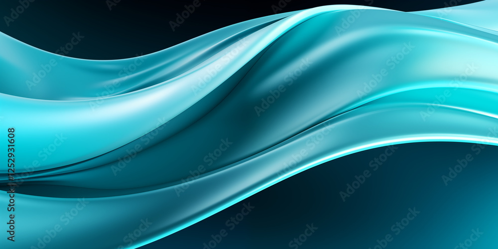Obraz premium Abstract wavy background in turquoise gradient colors