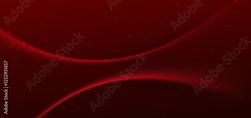 Luxury red background with glowing wave lines elegant. Template award concept.