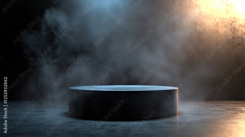Mysterious Cylindrical Platform in Smoky Atmosphere Mysterious Cylindrical Platform in Smoky Atmosphere