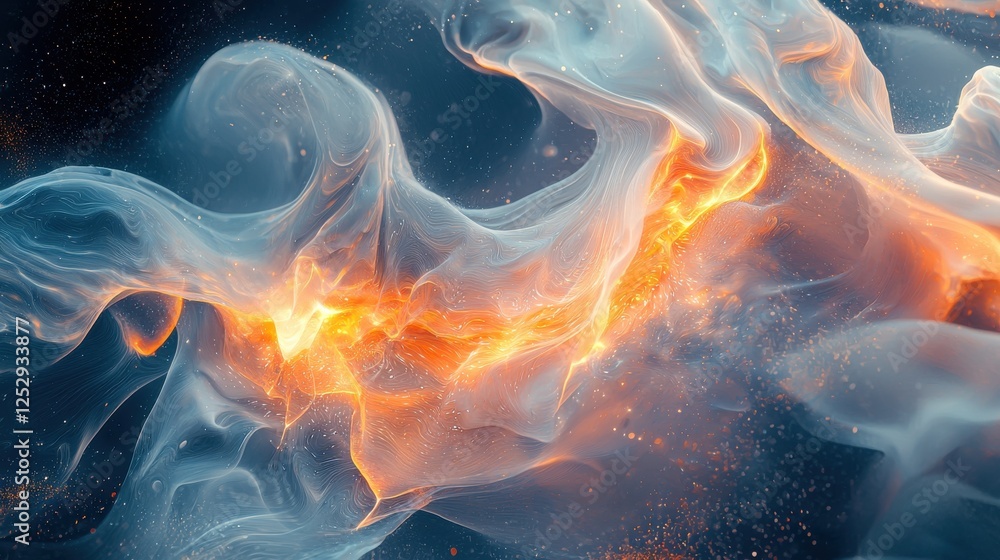 Abstract Energetic Waves of Colorful Swirls and Flames with Ethereal Light Effects in a Modern Digital Art Style Abstract Energetic Waves of Colorful Swirls and Flames with Ethereal Light Effects in a Modern Digital Art Style