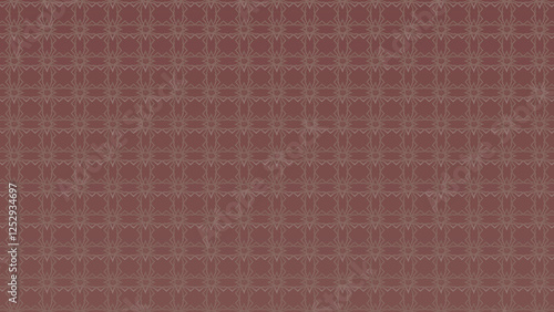 Elegant seamless pattern featuring intricate star-like motifs and geometric elements in muted terracotta tones. Perfect for textile design, digital backgrounds, projects requiring, timeless pattern