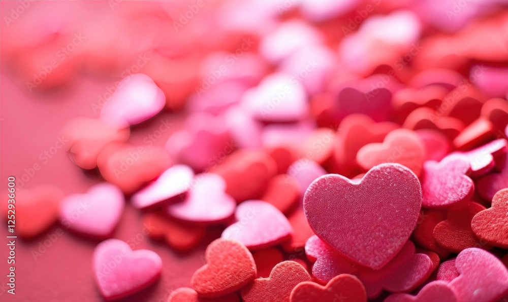 Obraz premium A bunch of red hearts are scattered on a red background