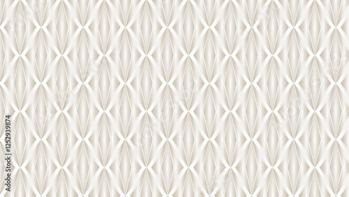Sophisticated and modern 3D seamless pattern with a dimensional, quilted or pleated texture. The repeating diamond or motif creates a luxurious and tactile visual effect