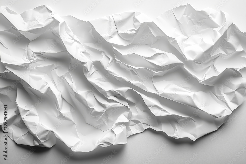 Crumpled white paper creating an abstract textured background Crumpled white paper creating an abstract textured background