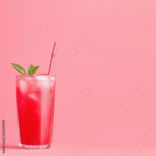 Wallpaper Mural Realistic photography of a glass filled with refreshing watermelon drink on a plain background Torontodigital.ca