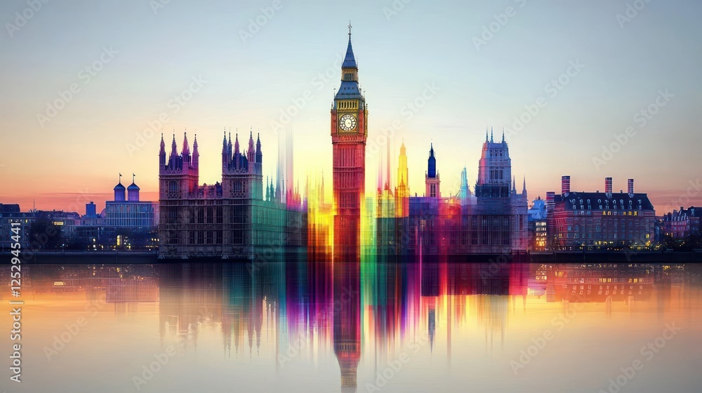 Obraz premium Colorful London Skyline at Sunset