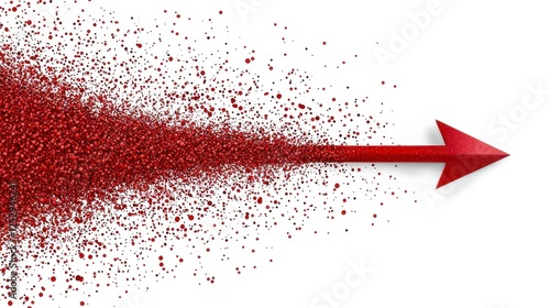 Red Arrow Pixelated Forward Movement Concept