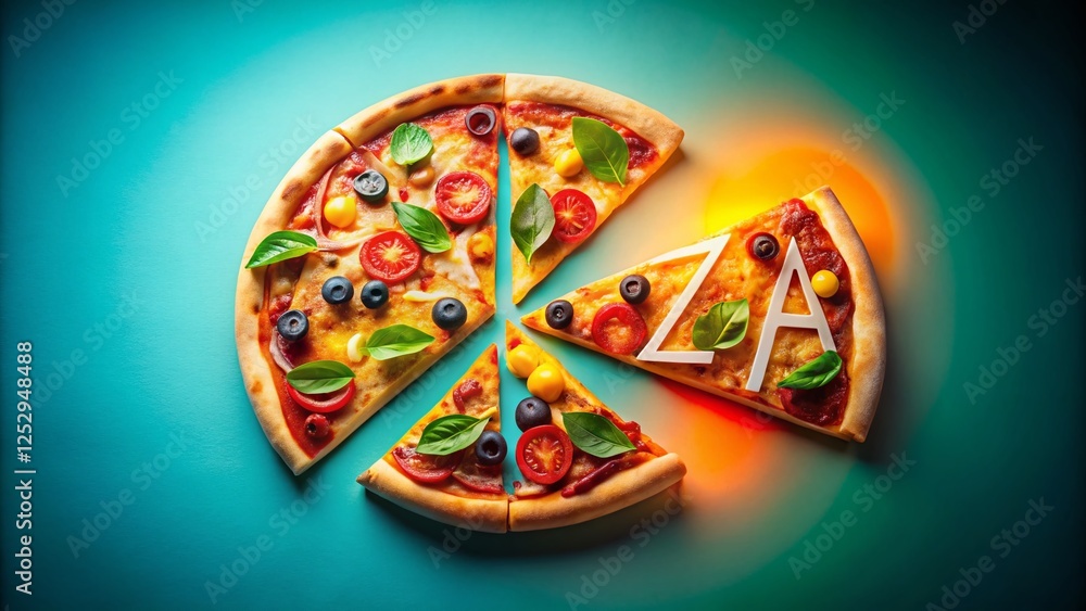 Fototapeta premium Delicious Pizza Slice Missing, Food Photography, Studio Shot