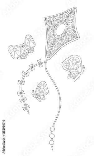 Art with kite butterflies and bows