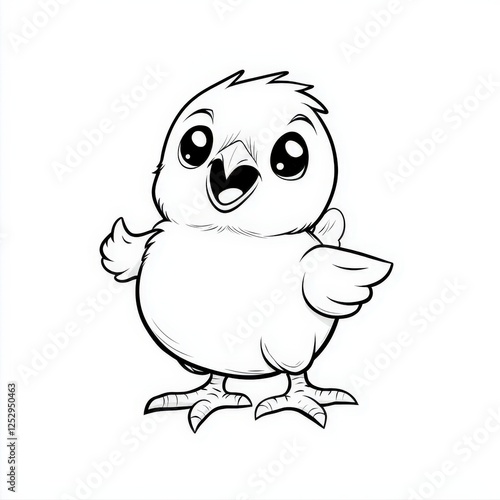 Step by step drawing guide for a cute bird and a hatching baby chick in black and white