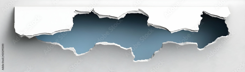 Torn paper reveals blue, design element Torn paper reveals blue, design element