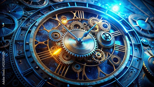 Wallpaper Mural Double Exposure: Circuit Board & Gears - Abstract Technology Stock Photo Torontodigital.ca