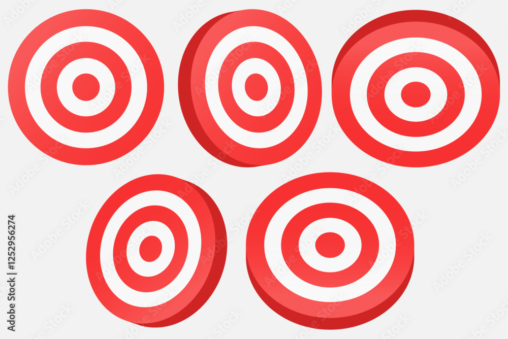 Red white arch target icon. Isometric of red white arch target vector icon for web design isolated on white background Red white arch target icon. Isometric of red white arch target vector icon for web design isolated on white background