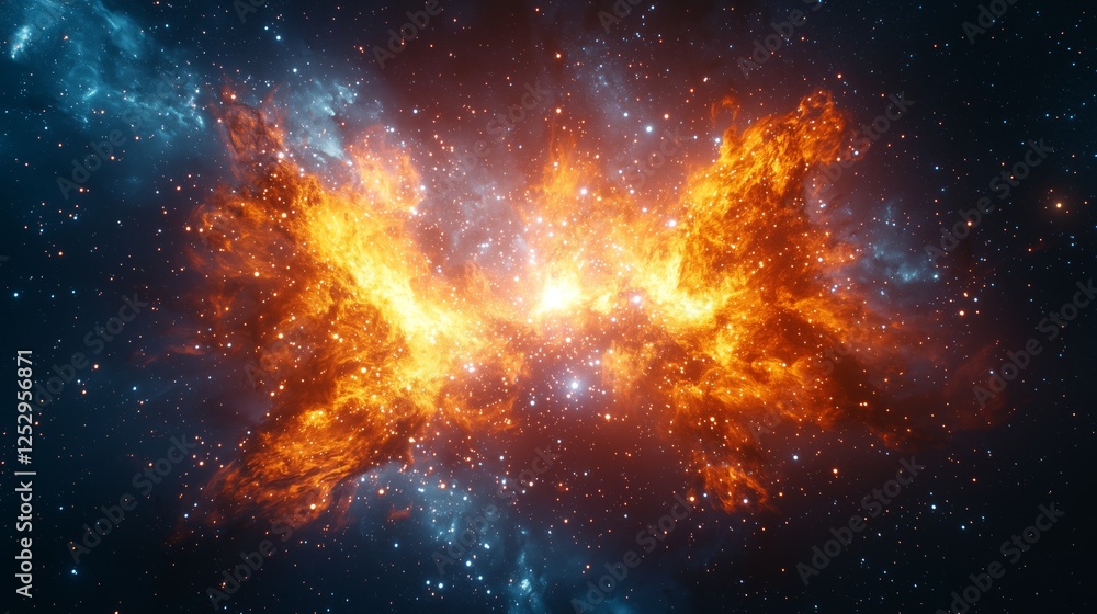 Stunning Cosmic Explosion of Bright Colors in Deep Space Scene Stunning Cosmic Explosion of Bright Colors in Deep Space Scene
