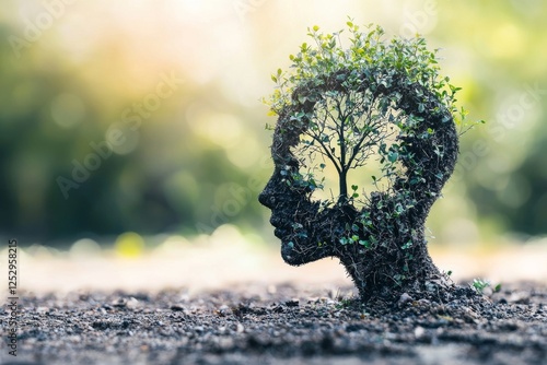 Small tree growing from the ground symbolizing resilience and mental health awareness