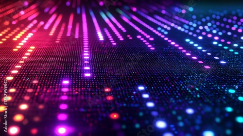 Wallpaper Mural Colorful Abstract Digital Background with Bright Dots and Lines Torontodigital.ca