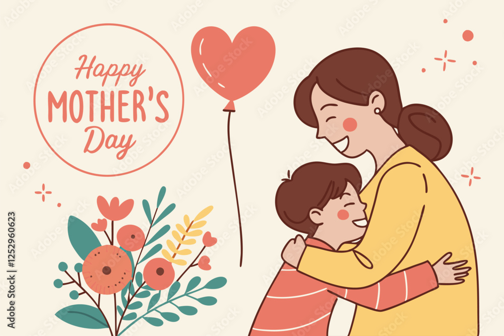 Happy Mother's day vector design. Generative AI Happy Mother's day vector design. Generative AI