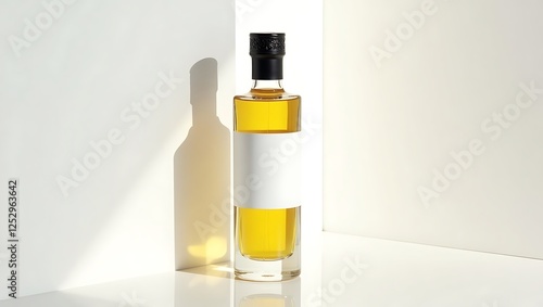 Wallpaper Mural Elegant glass bottle with golden liquid - simplicity and sophistication - product showcase Torontodigital.ca
