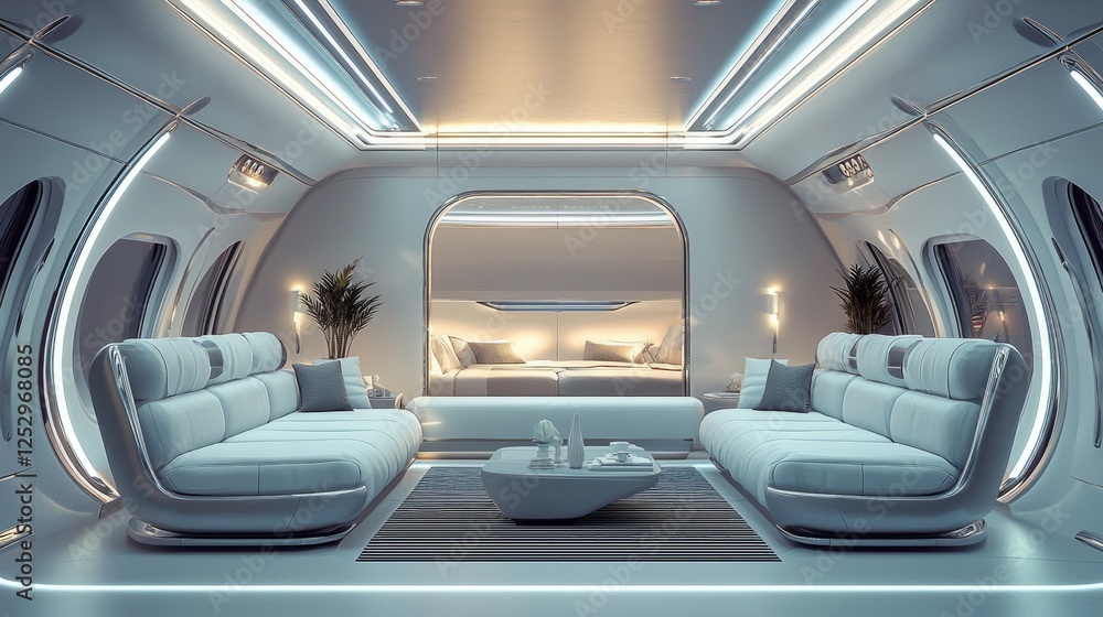 Futuristic Interior Design of a Sleek and Modern Living Space Futuristic Interior Design of a Sleek and Modern Living Space