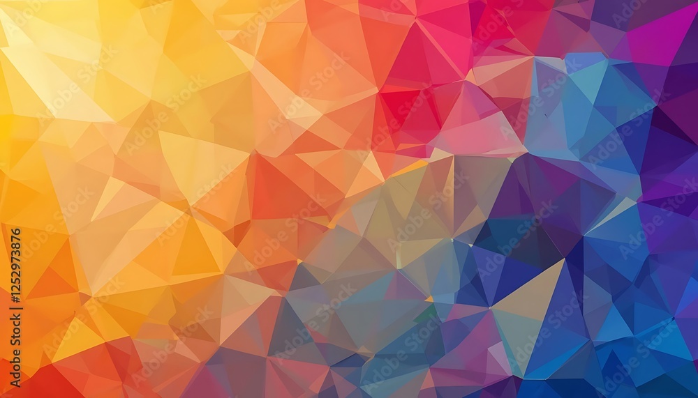 Geometric Triangle Background with Colorful Abstract Design in Yellows Blues Pinks Geometric Triangle Background with Colorful Abstract Design in Yellows Blues Pinks