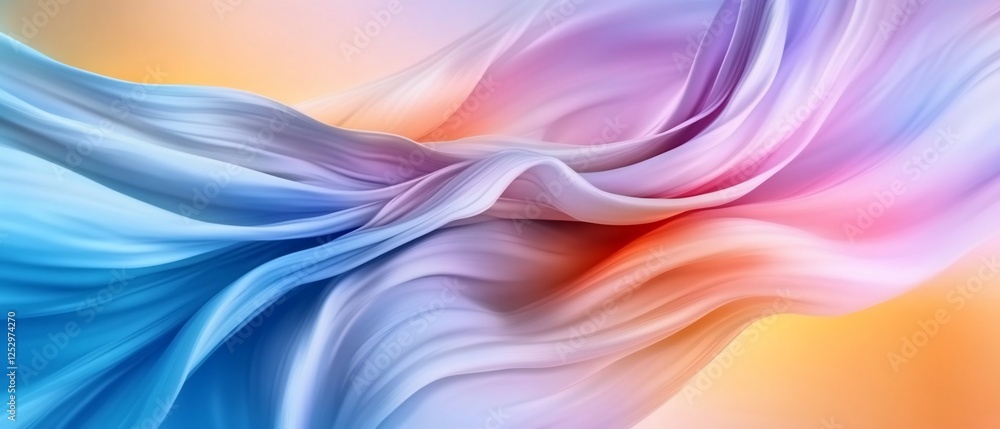 Colorful fabric swirls, abstract design, pastel background Colorful fabric swirls, abstract design, pastel background