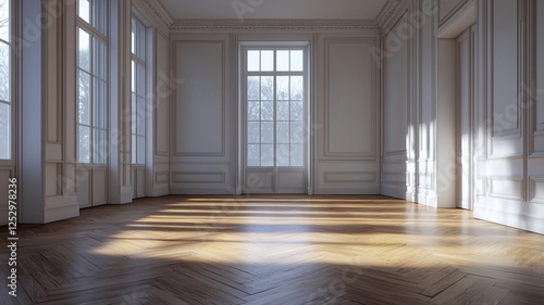 Wallpaper Mural living room interior.  generative ai Torontodigital.ca