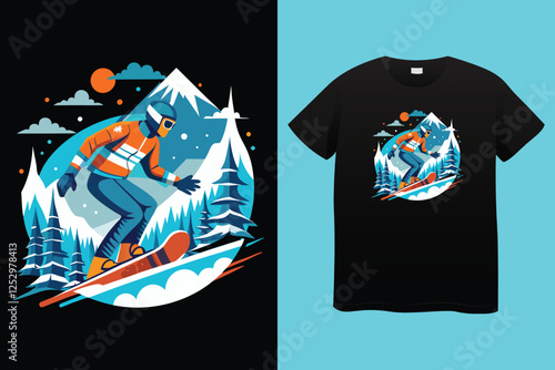Set of Winter sport athlete silhouettes. Ski jumping, downhill, slalom, skiing emblems. Print design for t-shirt. Sport club emblems.