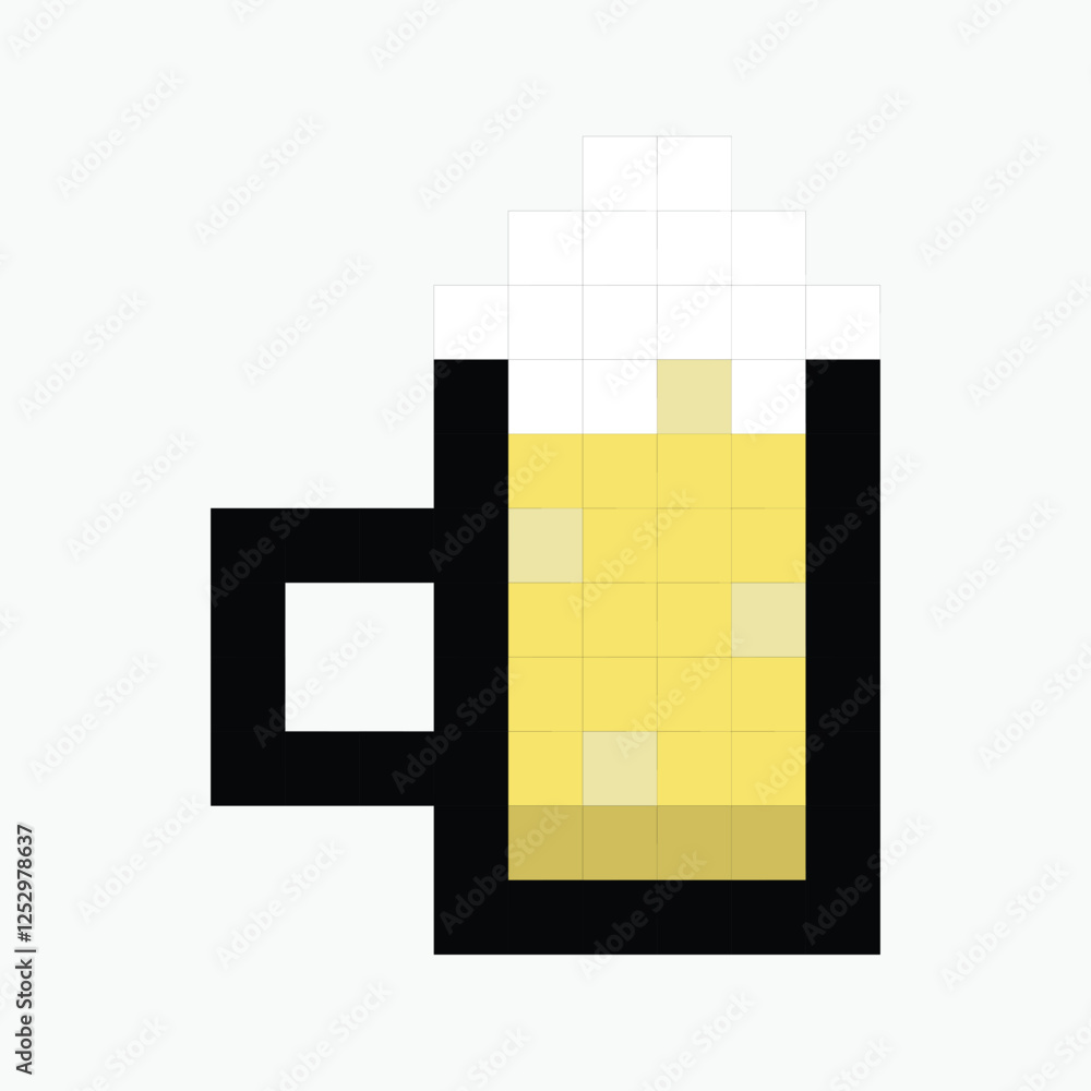 beer pixel art icon vector illustration. beer pixel art icon vector illustration.